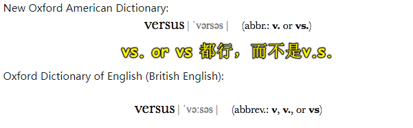 versus