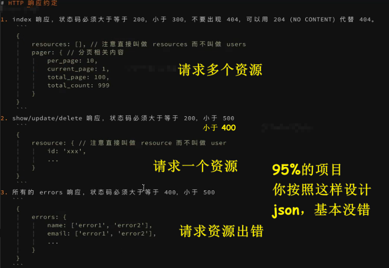 json 响应设计
